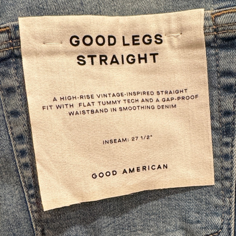 Good American Straight Fit Jeans in Classic Blue NWT size 6/28